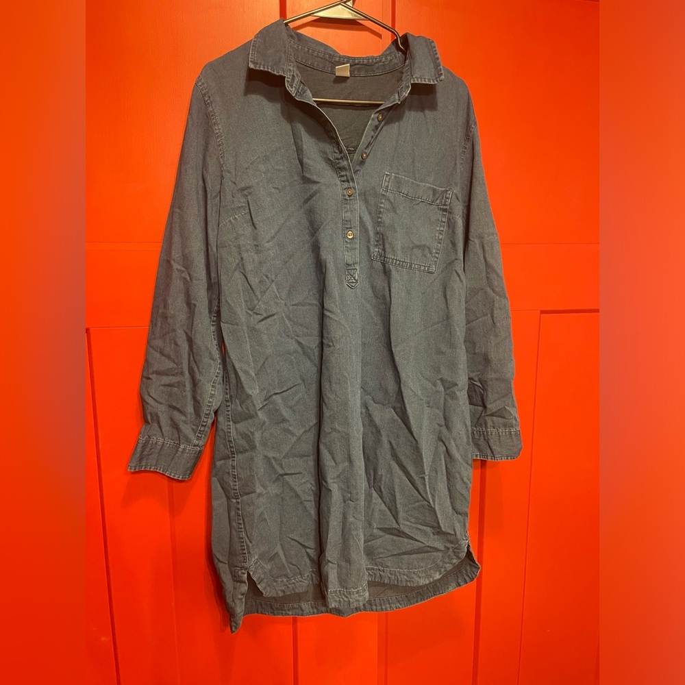 Casual Denim Shirt Dress